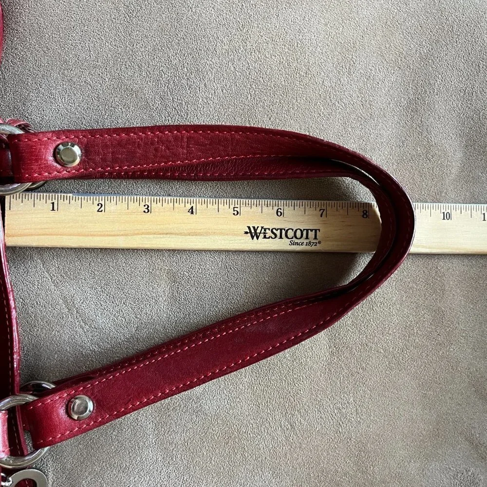 Hidesign East West Shoulder Bag Leather 3 Zip-Top Gusseted Pockets Marsala